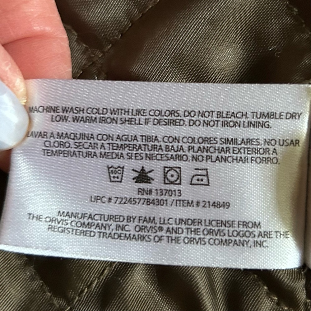 Orvis Men’s Green Barn Coat Jacket Quilted Outdoor 100% Cotton Size XXL - Picture 9 of 15
